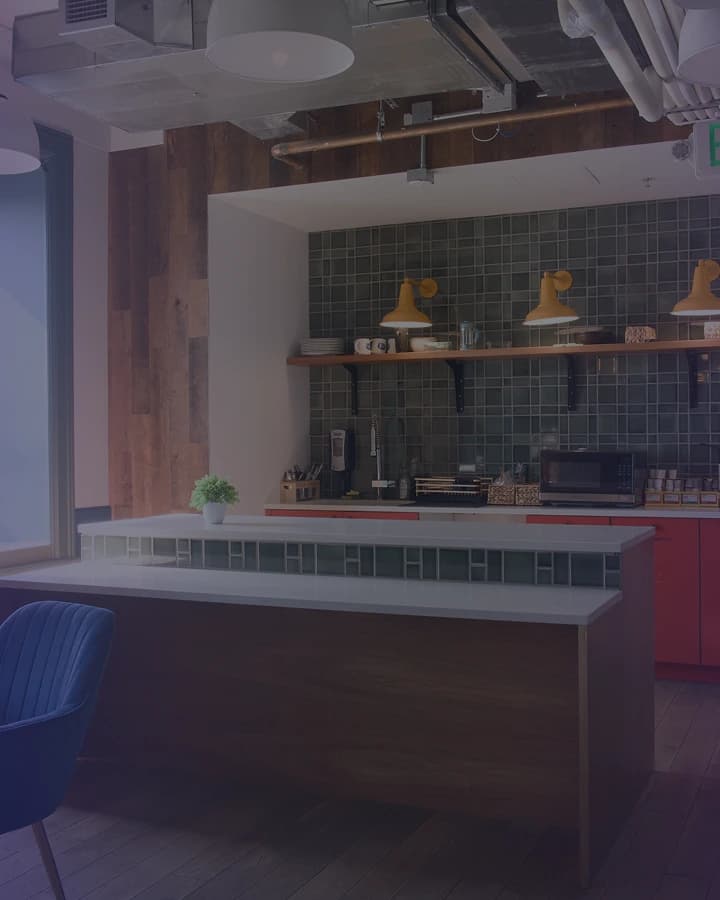 Open kitchen and lounge area at Frontiertower.